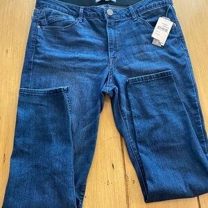Wit & Wisdom Women’s Ab Mid Rise Straight Ankle Blue Jeans NEW Size 12